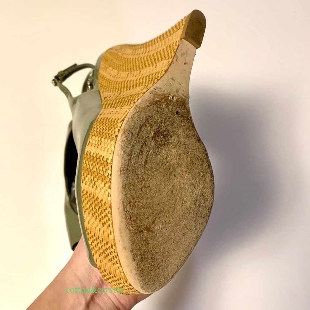 Gucci Wedges Vitello Vernice Sandali - Picture 5 of 10